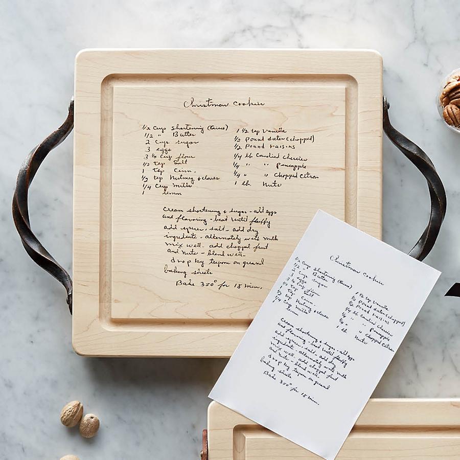 Personalized Recipe Board with Optional Iron Handles 12"x12"