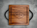 Personalized Walnut Cutting Board/Charcuterie Board with Optional Iron Handles (12"x12")
