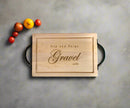 Personalized Maple Cutting Board, Charcuterie Board with Optional Iron Handles (18" x 12")