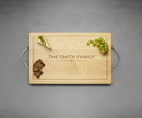 Personalized Maple Cutting Board, Serving Tray with Optional Iron Handles (24" x 15")