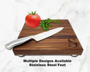 Personalized Engraved Walnut Cutting Board / Butcher Block with Stainless Steel Feet, FREE SHIPPING!