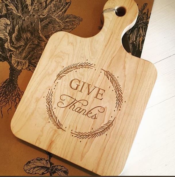 Personalized Engraved Maple Artisan Board with Cheese Knife (12" x 8" )