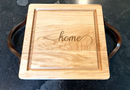 Personalized Maple Cutting Board/Charcuterie Board with Optional Iron Handles (12" x 12")