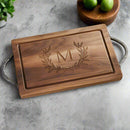 Personalized Walnut Cutting Board / Serving Tray with Optional Iron Handles