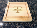 Personalized Maple Cutting Board/Charcuterie Board with Optional Iron Handles (12" x 12")