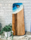 Ocean Resin Mango Wood Cheese and Charcuterie Board (18"x7")