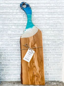 Tunisian Twist Olive Wood Ocean Resin Charcuterie Board (24"x7")