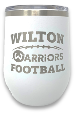 Wilton Warriors Youth Football 12oz Wine Tumbler