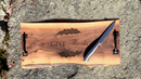 Live Edge Walnut Charcuterie Board with Iron Handles (18"x8")