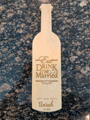 Personalized Wine Bottle Shape Cheese Board (15"x4")