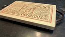 Personalized Engraved Word Cloud Maple Cutting Board with Optional Iron Handles (18"x12")
