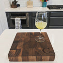 Walnut End Grain Butcher Block Gourmet Cutting Board (12" x 12")
